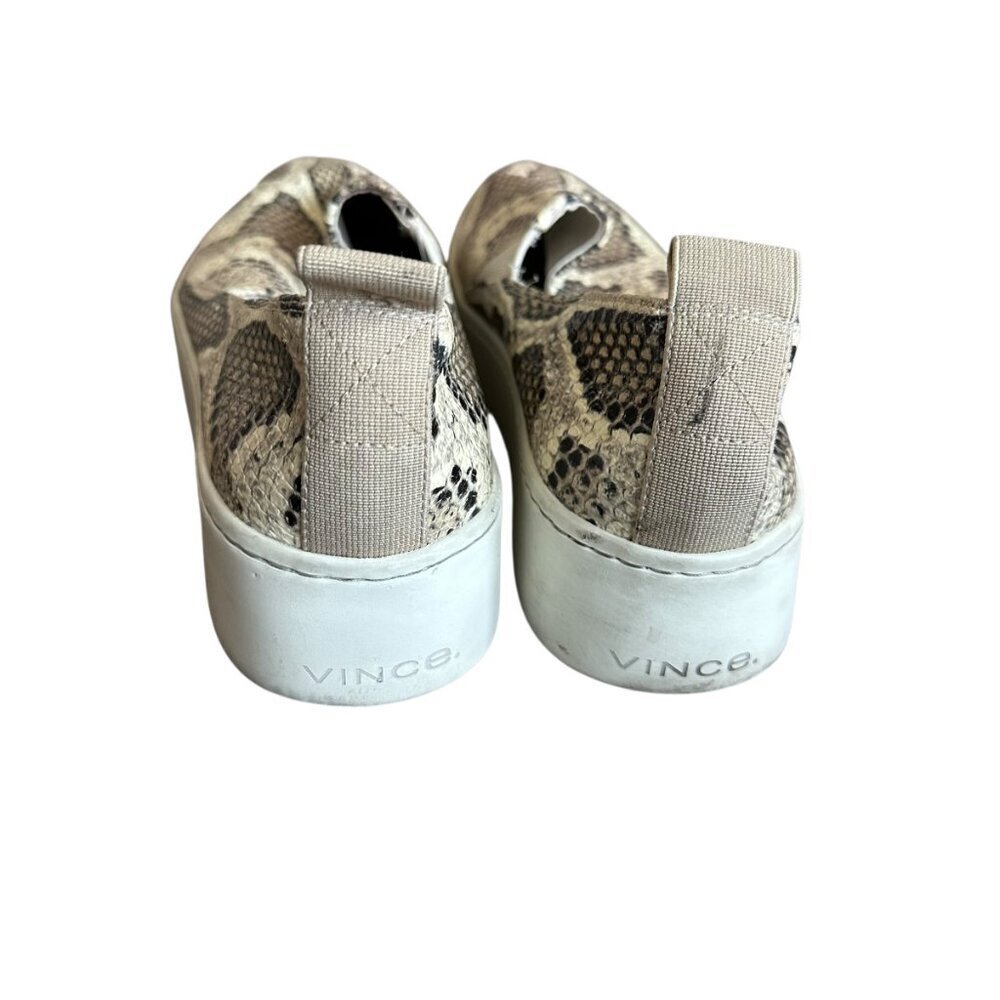 Vince Saxon 2 Slip On Sneakers Flats Snakeskin Python Leather Size 7 Women's - Picture 9 of 14
